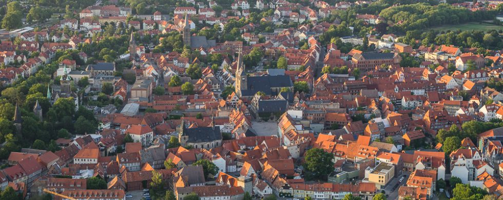 Luftbild Quedlinburg Abends 9